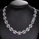 16mm Baguette Moissanite Mariner Link Chain